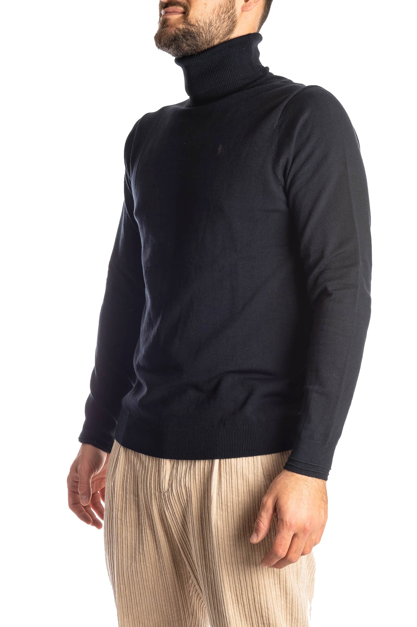 REFRIGUE Maglione collo alto blu R40571 COLLO-125