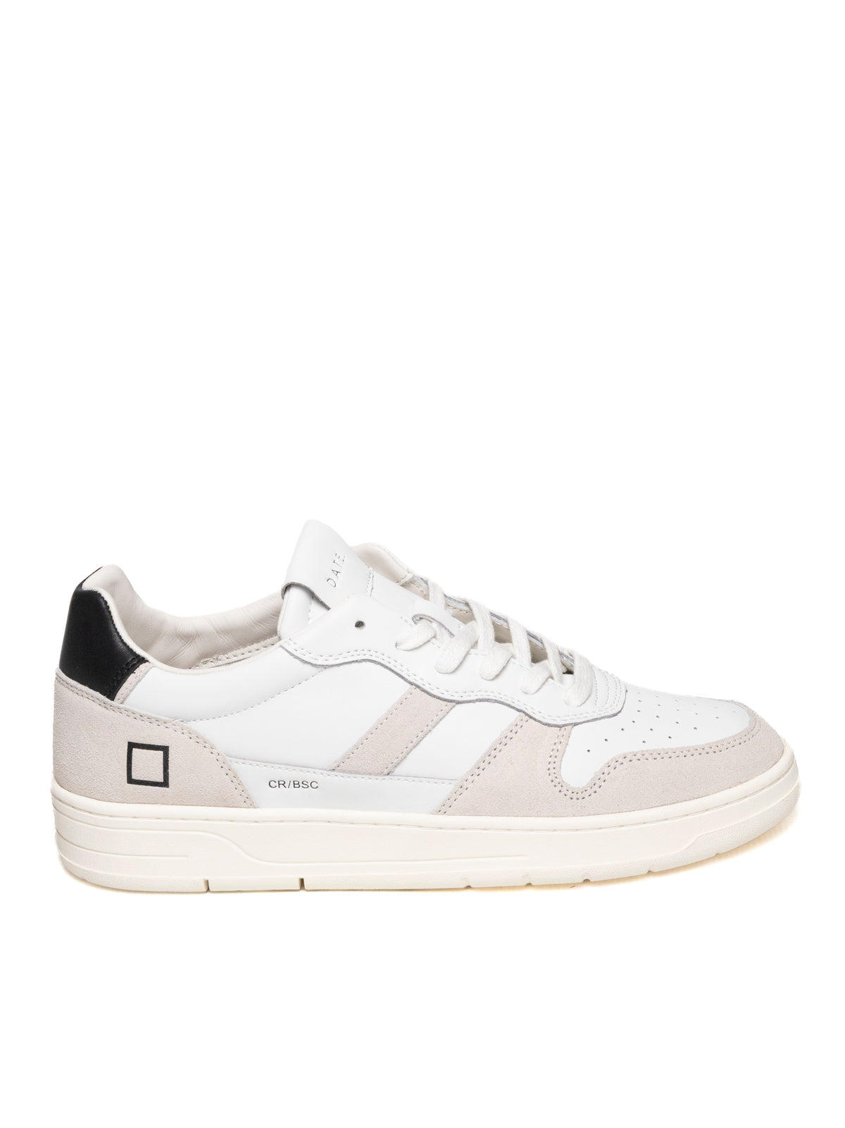 D.A.T.E. COURT 2.0 U CALF/SUE-WHT/BLK