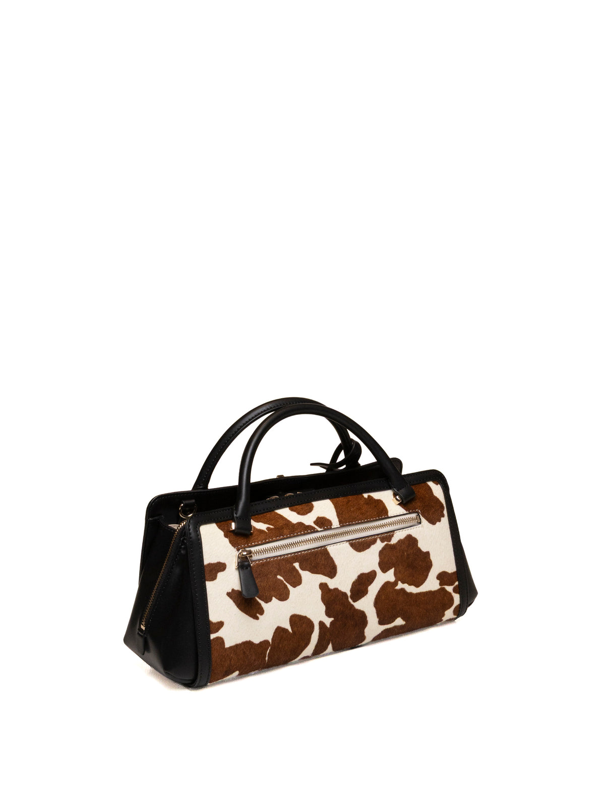 Retro della borsa Audrey GUESS maculata con tasca posteriore zippata e tracolla nera