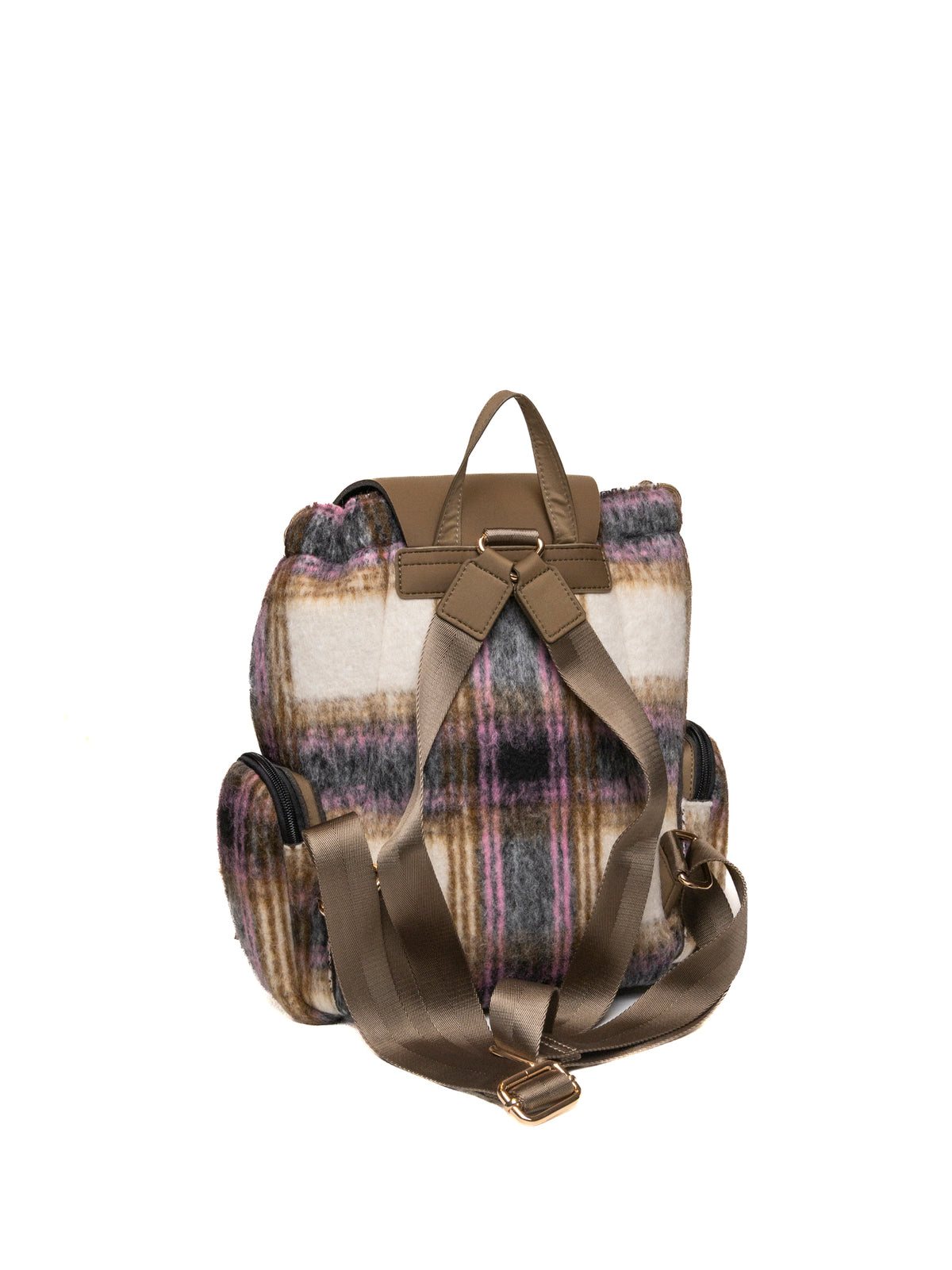 Zaino Taylor fango e tartan Save My Bag vista posteriore con spallacci regolabili
