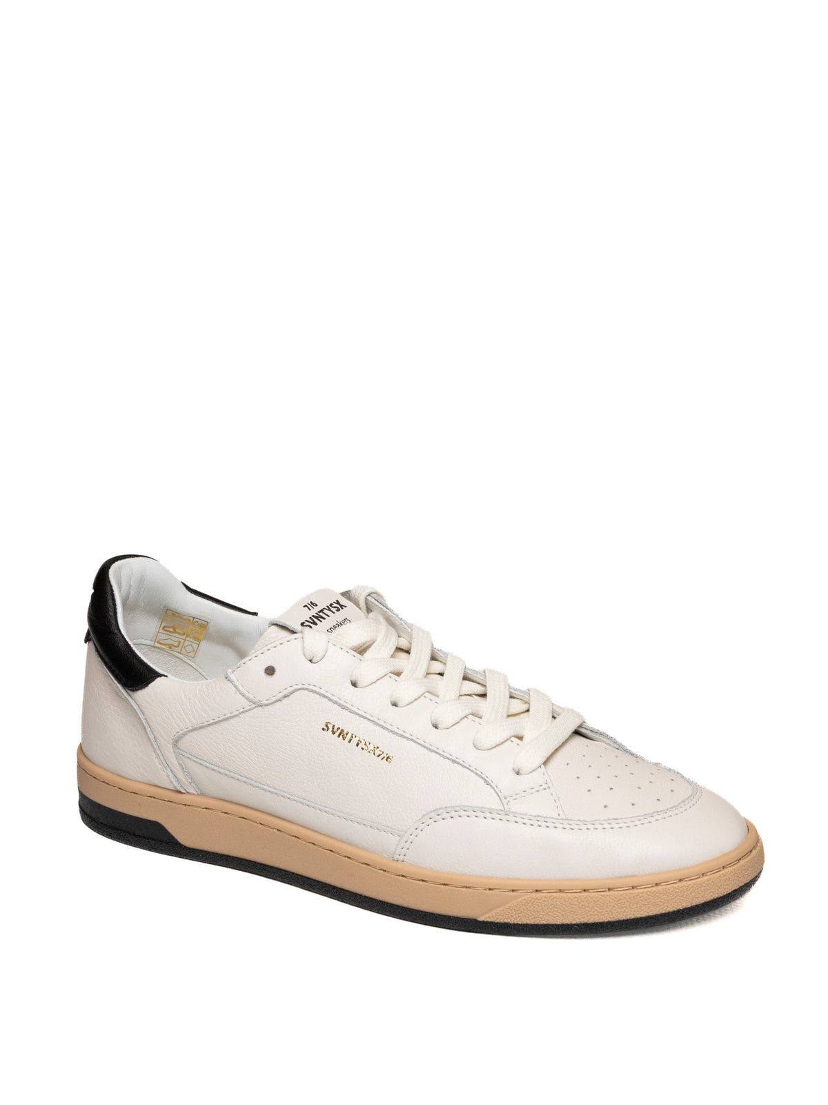 Sneaker bassa in pelle bianca e blu THE 76 con punta traforata e allacciatura
