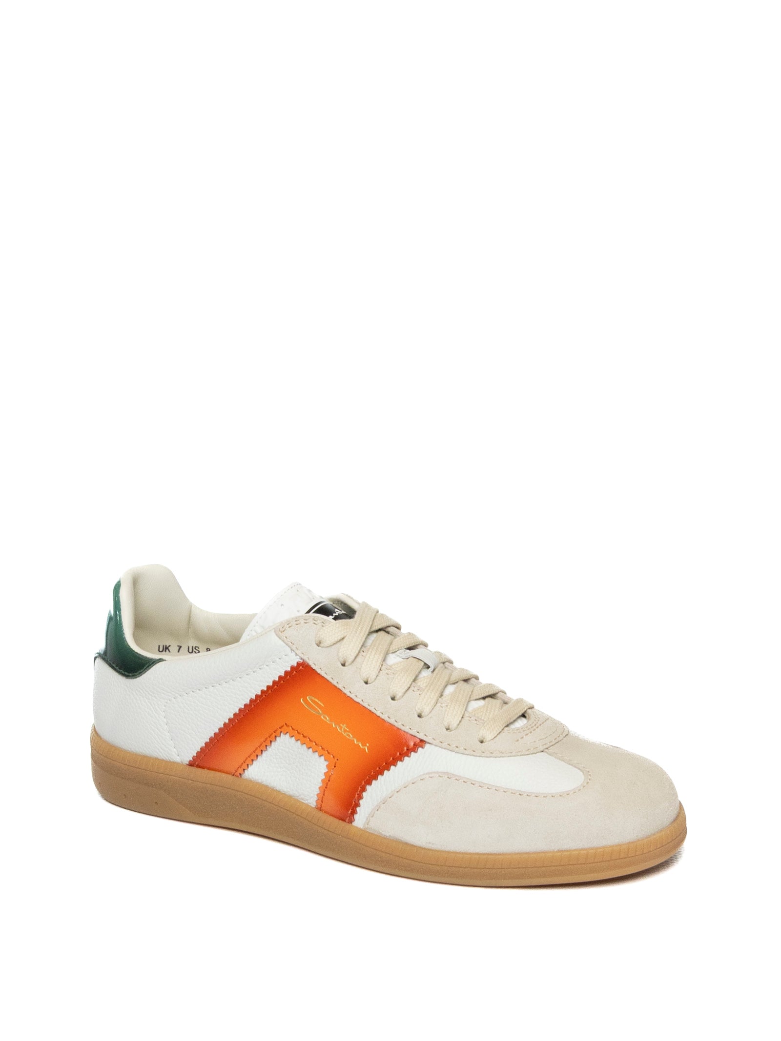 SANTONI sneaker oly bianco/arancio 21965 PELLE-I70
