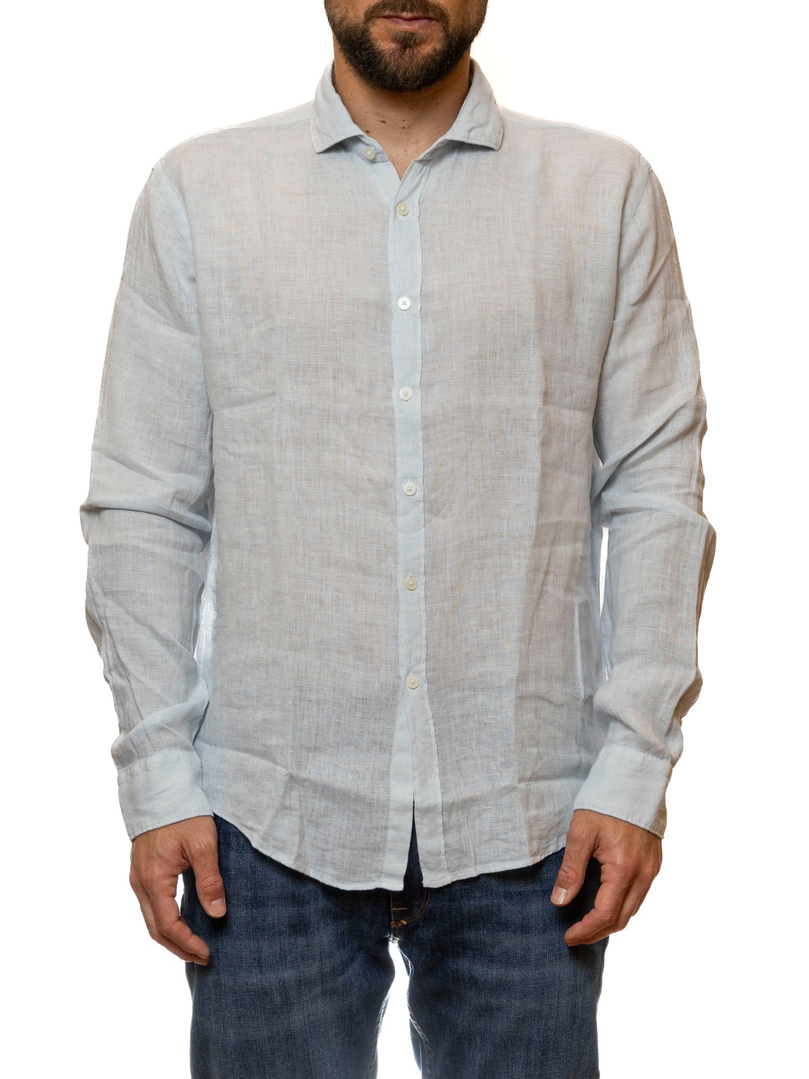 QB24 camicia cotone azzurra 0126082 COTONE-L.BLU