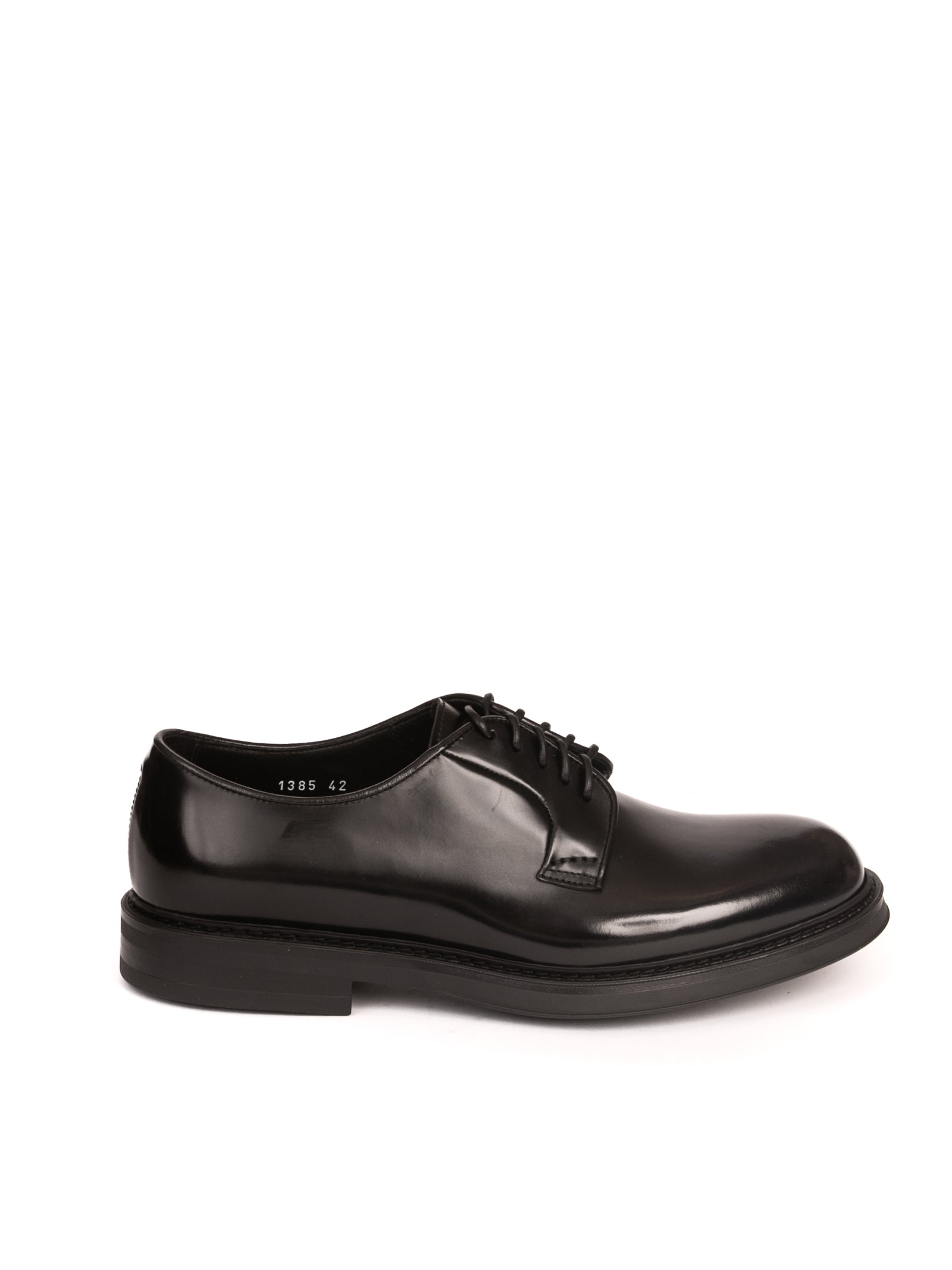 DOUCAL'S derby in pelle nero <BR/> 1385 BRUX.HORSE-NERO 