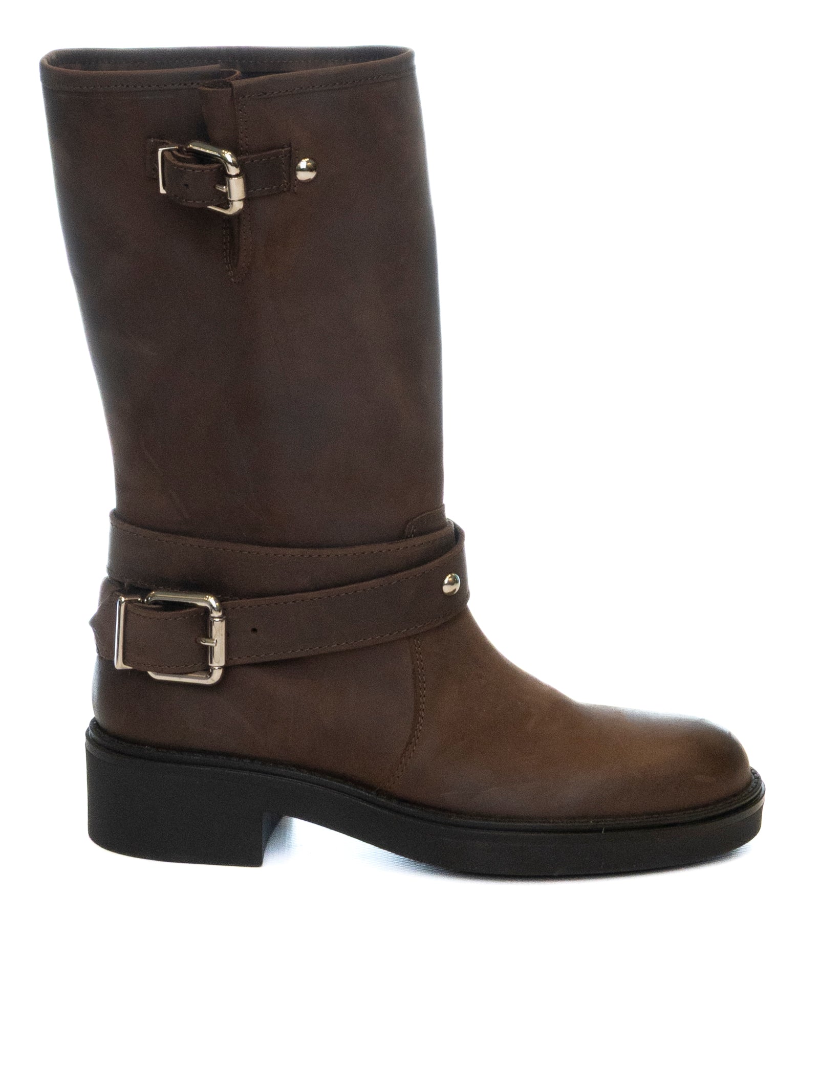 THE ICONA Stivale fibbie ingrassato moro POLO45 INGRASS-MORO 