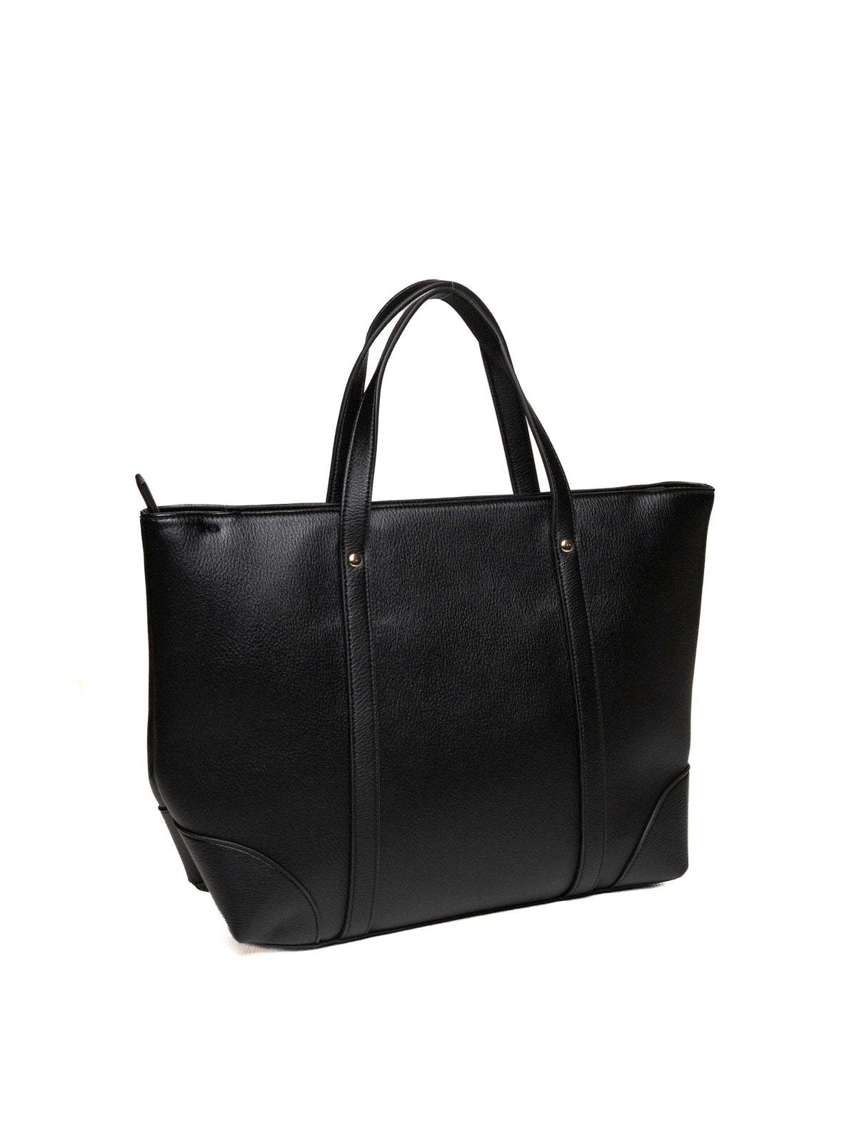 Borsa shopper nera Armani Exchange vista dal retro con manici superiori e cuciture