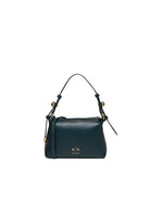 Borsa a spalla in pelle verde Armani Exchange con logo dorato e manico superiore