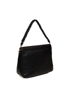 Retro della borsa hobo in pelle martellata nera Ermanno Scervino con manico intrecciato