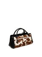 Retro della borsa Audrey GUESS maculata con tasca posteriore zippata e tracolla nera