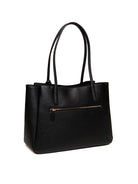 Borsa shopper nera GUESS vista sul retro con tasca esterna con zip