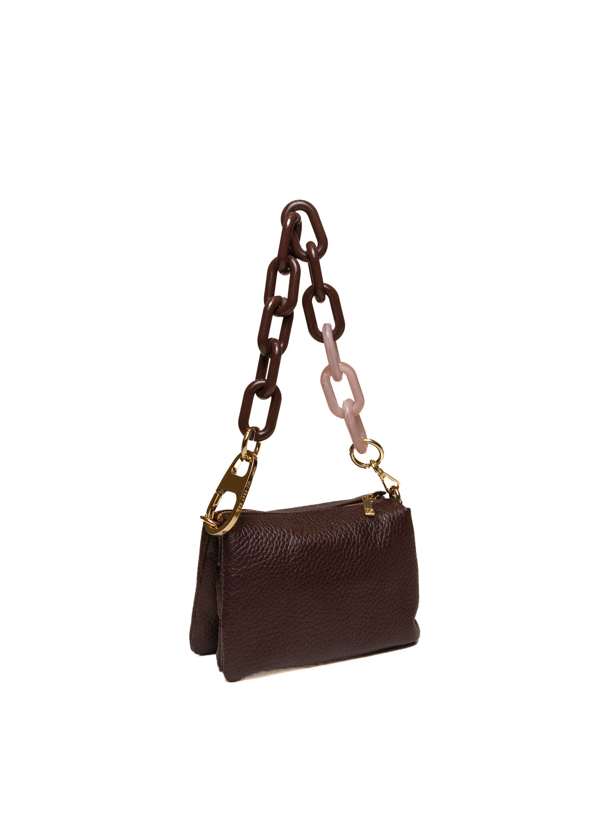 Borsa a tracolla in pelle wine MY-BEST BAG con soffietto e spallaccio, vista di tre quarti.