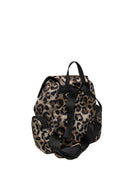 Vista posteriore dello zaino in lycra leopardata Save My Bag con spallacci in nastro