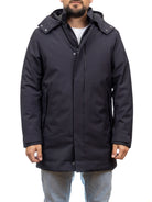 Giaccone in tessuto tecnico blueblack Save The Duck vista frontale a figura intera