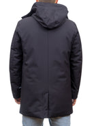 Giaccone in tessuto tecnico blueblack Save The Duck vista posteriore con spacco