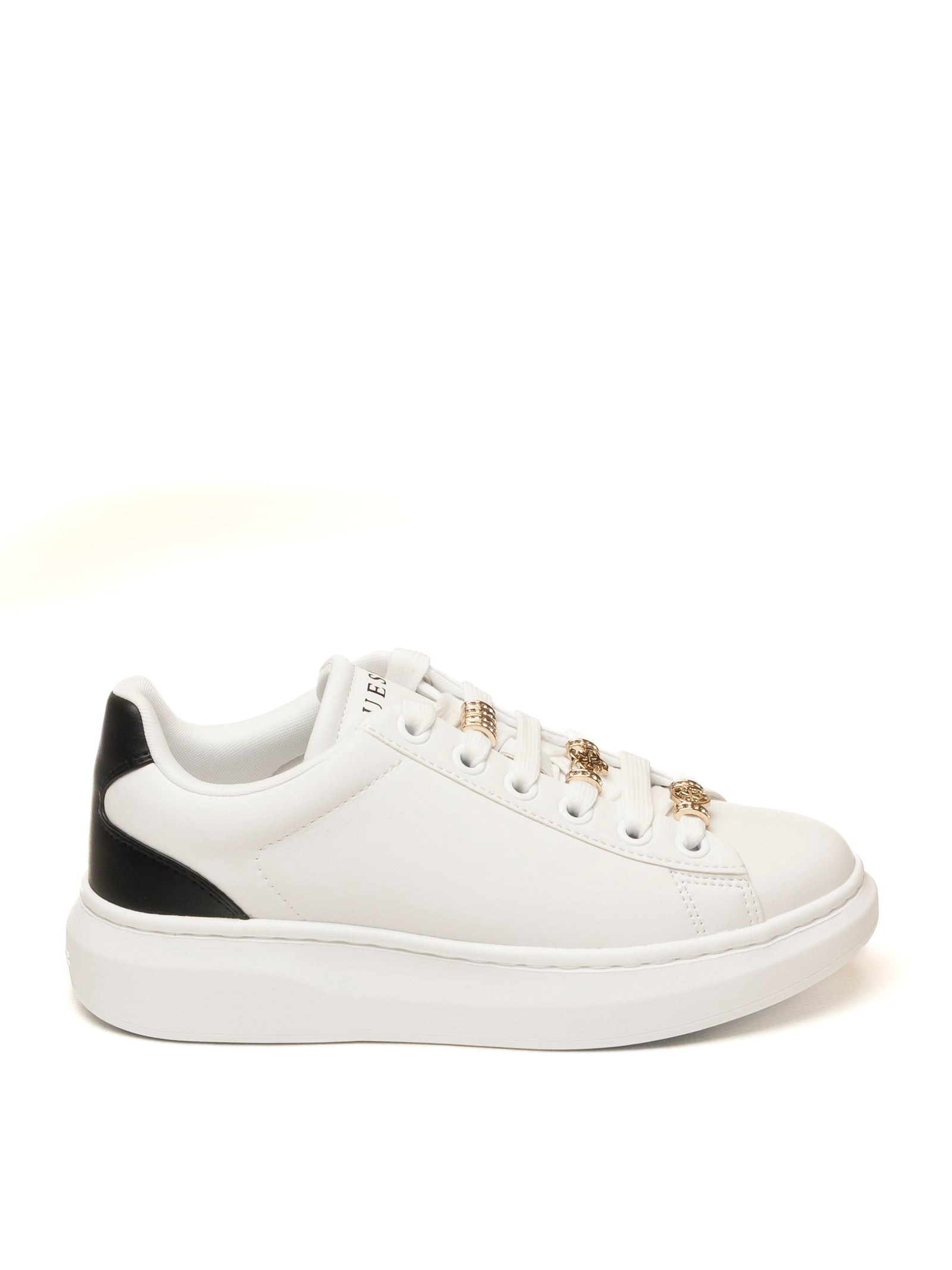 GUESS Sneaker fionia charme bianco/nero FLJFIO ELE12 FIONIA-WHT/BLK 