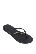 HAVAIANAS infradito slim logo met nero/ oro 4119875 SLIM LOGO MET-1924 