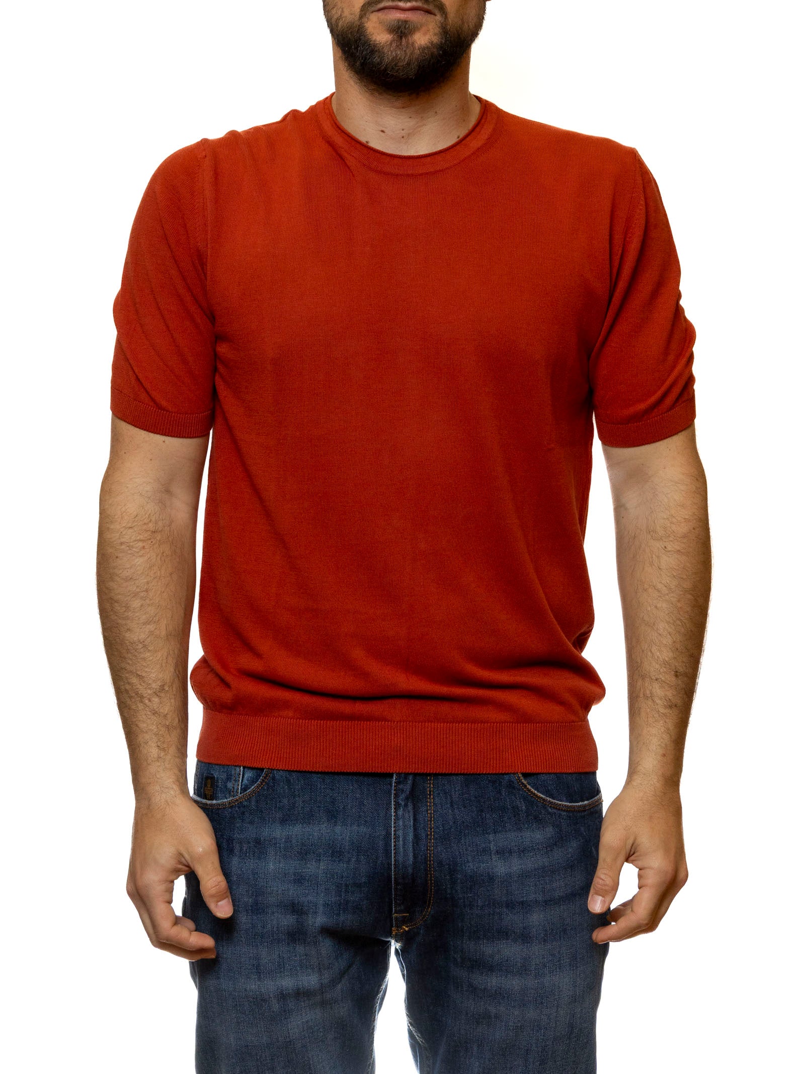 QB24 t-shirt cotone arancione 0126127 COTONE-ARANCIO 